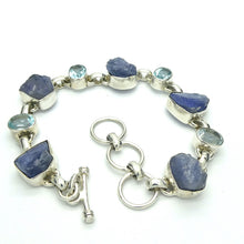 Load image into Gallery viewer, Tanzanite and Blue Topaz Bracelet | Raw nuggets of Tanzanite | Faceted Ovals of Blue Topaz | Adjustable length | Genuine Gemstones from Crystal Heart Melbourne Australia since 1986