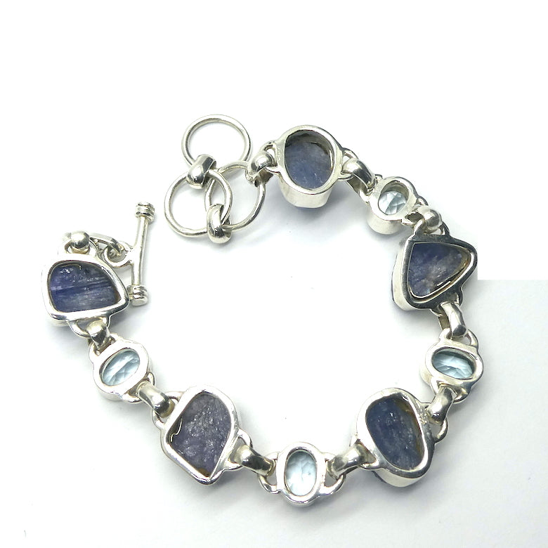 Tanzanite and Blue Topaz Bracelet | Raw nuggets of Tanzanite | Faceted Ovals of Blue Topaz | Adjustable length | Genuine Gemstones from Crystal Heart Melbourne Australia since 1986