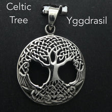 Load image into Gallery viewer, Pendant Celtic World Tree | Yggdrasil | 925 Sterling Silver | Magical Ancient Representation shows the 3 worlds (lower middle upper) with Celtic weaving detail | Crystal Heart Melbourne Australia since 1986