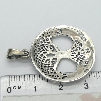 Pendant Celtic World Tree | Yggdrasil | 925 Sterling Silver | Magical Ancient Representation shows the 3 worlds (lower middle upper) with Celtic weaving detail | Crystal Heart Melbourne Australia since 1986