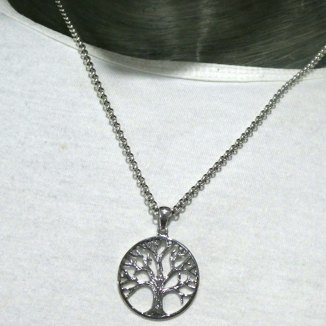 Tree Pendant | 925 Sterling Silver | Winter Tree in Silver Circle | Reveals the grace and inner strength that's hidden by Summer's foliage | Lovely detail even showing the bark on the Tree | Crystal Heart Melbourne Australia since 1986