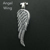 Angel Wing Pendant | Long Elegant Styling | beautifully executed detail | Reversible | 925 Oxidised Sterling Silver | Crystal Heart Melbourne Australia since 1986
