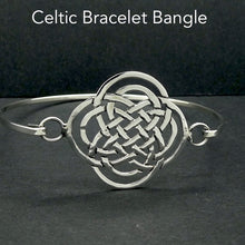 Load image into Gallery viewer, Bracelet Bangle with Invisible clasp | 925 Sterling Silver | Celtic Knotwork | Balance the 4 elements | Crystal Heart Melbourne Australia since 1986