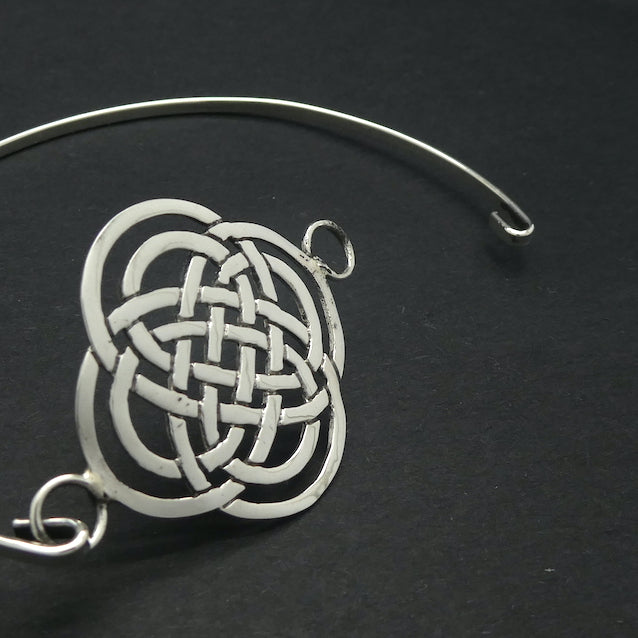 Bracelet Bangle with Invisible clasp | 925 Sterling Silver | Celtic Knotwork | Balance the 4 elements | Crystal Heart Melbourne Australia since 1986