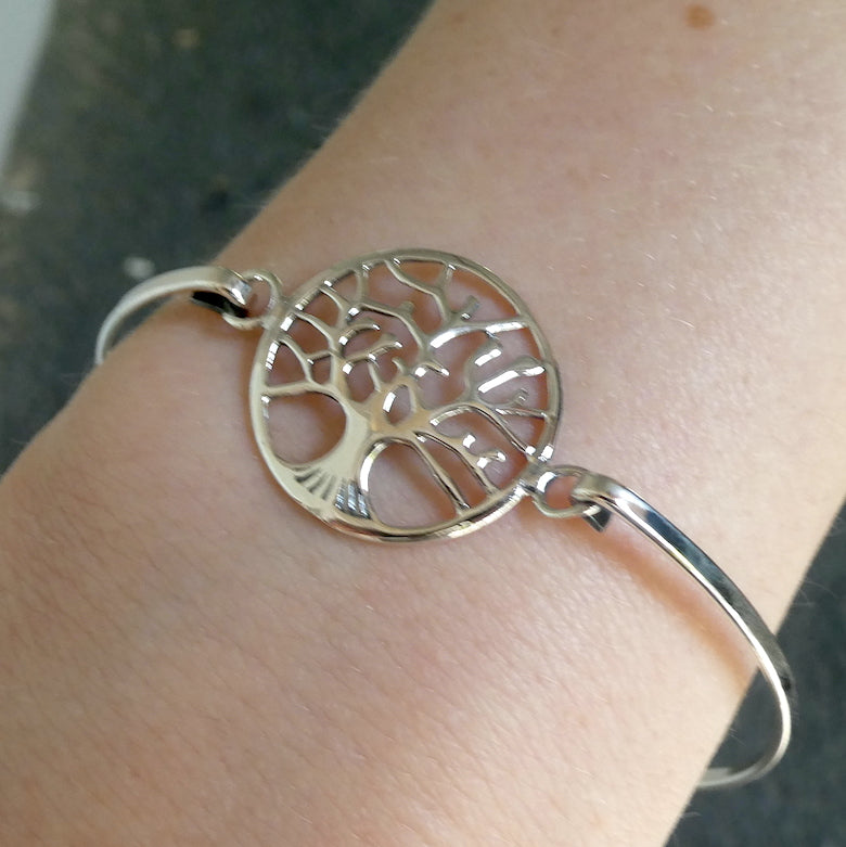 Bracelet Bangle | Invisible clasp | 925 Sterling Silver | Tree of Life | Crystal Heart Melbourne Australia since 1986