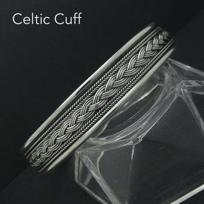 Classic Celtic Cuff | 925 Sterling Silver | Celtic Rope work | The eternal  interweaving of life and death | Crystal Heart Melbourne Australia since 1986