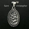St Christopher carrying Jesus | 925 Sterling Silver |  Oval Pendant | Nice detail | Christian medallion | Protection for travellers | Crystal Heart Melbourne Australia since 1986