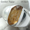 Golden Topaz Ring | Raw Gem Quality nugget | Solid Signet Style in 925 Sterling Silver | US Size 8 | AUS Size P1/2 | Scorpio Stone | Warm fulfilling healing energy | Emotional independence | Manifestation | Genuine Gems from Crystal Heart Melbourne since 1986