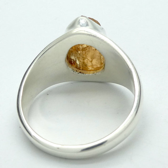 Golden Topaz Ring | Raw Gem Quality nugget | Solid Signet Style in 925 Sterling Silver | Scorpio Stone | Warm fulfilling healing energy | Emotional independence | Manifestation | Genuine Gems from Crystal Heart Melbourne since 1986