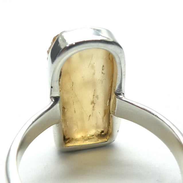 Golden Topaz Ring | Nice Clear Raw Crystal  | Bezel Set | Open Back |  925 Sterling Silver | US Size 7 | AUS Size N1/2 | Scorpio Stone | Warm fulfilling healing energy | Emotional independence | Manifestation | Genuine Gems from Crystal Heart Melbourne since 1986