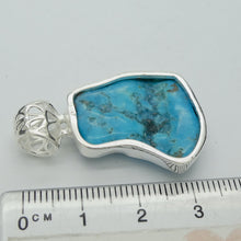 Load image into Gallery viewer, Arizona Turquoise Pendant | Kingsman Mine | Freeform Raw Nugget | 925 Sterling Silver  | open back  | Genuine Gems from Crystal Heart Melbourne since 1986