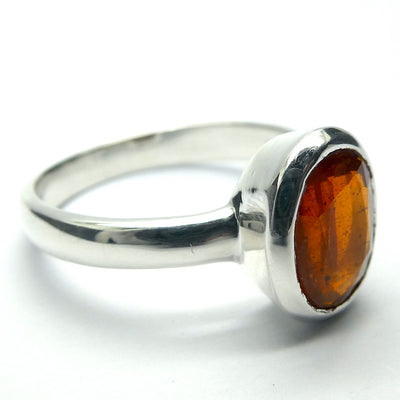 Kyanite Ring | Mandarin Orange Gemstone |  Faceted Oval | 925 Sterling Silver | US Size 7 | AUS Size N1/2 | Stimulating Mental and Physical Energy | Uplift and protect the Heart | Deflect negative energy | Genuine Gems from Crystal Heart Melbourne Australia since 1986