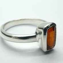 Load image into Gallery viewer, Kyanite Ring | Mandarin Orange Gemstone |  Faceted Oblong | 925 Sterling Silver | US Size 7 | AUS Size N1/2 | Stimulating Mental and Physical Energy | Uplift and protect the Heart | Deflect negative energy | Genuine Gems from Crystal Heart Melbourne Australia since 1986