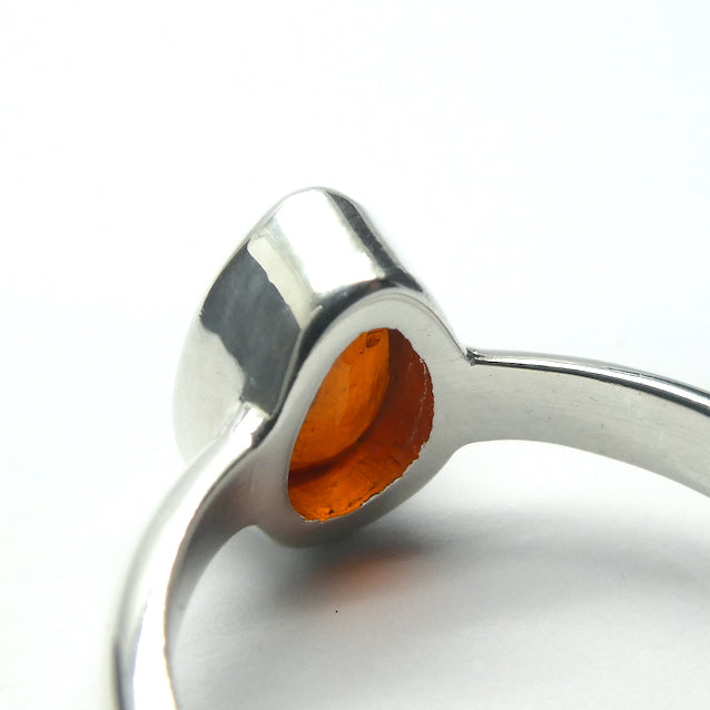 Kyanite Ring | Mandarin Orange Gemstone | Faceted Teardrop | 925 Sterling Silver | US Size 7 | AUS Size N1/2 | Stimulating Mental and Physical Energy | Uplift and protect the Heart | Deflect negative energy | Genuine Gems from Crystal Heart Melbourne Australia since 1986