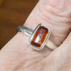 Kyanite Ring | Mandarin Orange Gemstone |  Faceted Oblong | 925 Sterling Silver | US Size 7 | AUS Size N1/2 | Stimulating Mental and Physical Energy | Uplift and protect the Heart | Deflect negative energy | Genuine Gems from Crystal Heart Melbourne Australia since 1986