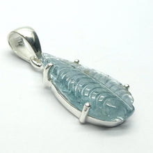 Load image into Gallery viewer, Blue Tourmaline Pendant | Indicolite| Carved into a leaf  | 925 Sterling Silver  | Claw set with open back | Cool Mental Power | Emotional Focus | Star Stone Virgo Gemini Libra Taurus | Genuine Gems from Crystal Heart Melbourne Australia since 1986