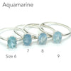 Aquamarine Ring | Faceted Oval | Dainty claw set solitaire | 925 Sterling Silver |  US Size 6, 7, 8, 9 |  Emotional uplifts calm and strength | Genuine Gemstones from Crystal Heart Melbourne Australia since 1986