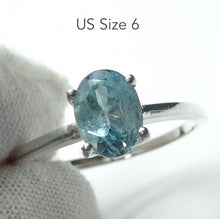 Load image into Gallery viewer, Aquamarine Ring | Faceted Oval | Dainty claw set solitaire | 925 Sterling Silver |  US Size 6, 7, 8, 9 |  Emotional uplifts calm and strength | Genuine Gemstones from Crystal Heart Melbourne Australia since 1986