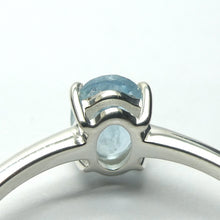 Load image into Gallery viewer, Aquamarine Ring | Faceted Oval | Dainty claw set solitaire | 925 Sterling Silver |  US Size 6, 7, 8, 9 |  Emotional uplifts calm and strength | Genuine Gemstones from Crystal Heart Melbourne Australia since 1986