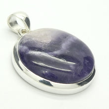 Load image into Gallery viewer, Violet Flame Opal Pendant | Round Cabochon | Mexico | 925 Sterling Silver | Bezel Set | Open Back | White Opal with Violet Surge | Spiritual Vision | Rest and Recharge | Patience in Action | Genuine Gems from Crystal Heart Melbourne Australia since 1986