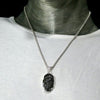 Labradorite Buddha Head Pendant | Nicely Hand Carved | Meditative smile with closed eyes | 925 Silver | Hidden Knowledge | Inspirational Support on your path | Non attachment | Middle Path | Genuine Gems from Crystal Heart Melbourne Australia since 1986