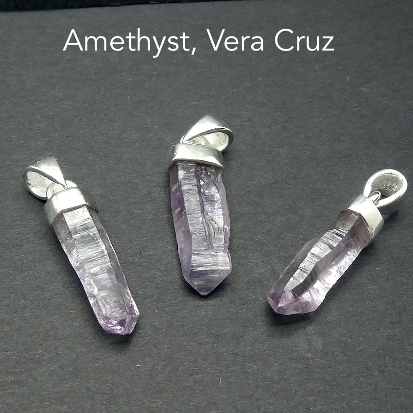 Amethyst Pendant, Natural Vera Cruz Point, 925 Silver