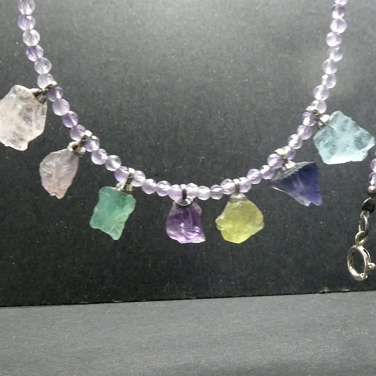 Gemstone Necklace ~ Amethyst Faceted Beads & Gemstone Nuggets