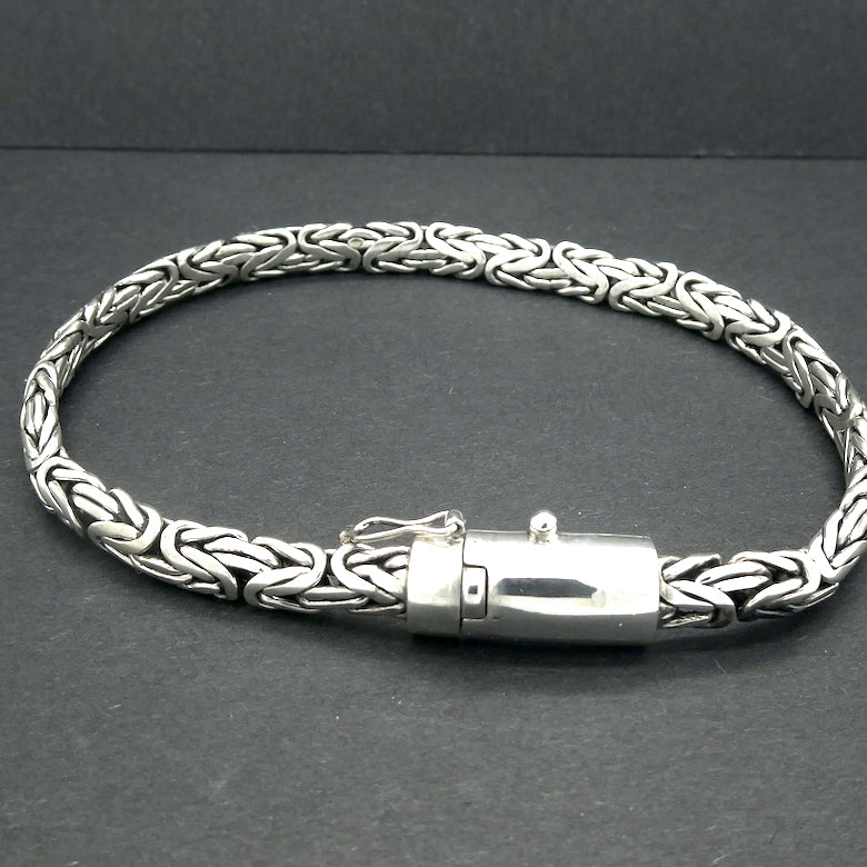 Woven Bracelet | 925 Sterling Silver | 22 cms long | Strong Push Pull Clasp | Safety | Crystal Heart Melbourne Australia since 1986