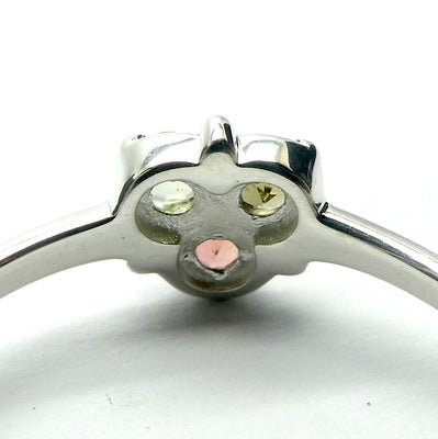Tourmaline Ring | Pink and Green | Three Faceted Oval Gemstones | 925 Sterling | Strong Prong Setting | US Size 5, 6, 8, 9 & 10 | Supercharge and unblock the heart | Emotional Clarity | Self Empowerment | Genuine Gems from Crystal Heart Australia since 1986