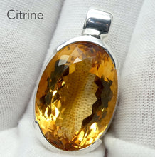 Load image into Gallery viewer, Citrine Pendant | Very Large Faceted Oval | Natural Gemstone | 925 Sterling Silver | Besel Set |  US Size 8.5 | AUS Size Q1/2 |  Abundant Energy | Repel Negativity | Positive Healing Energy | Aries Gemini Leo Libra | Genuine Gems from Crystal Heart Melbourne Australia  since 1986