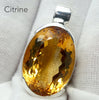 Citrine Pendant | Very Large Faceted Oval | Natural Gemstone | 925 Sterling Silver | Besel Set |  US Size 8.5 | AUS Size Q1/2 |  Abundant Energy | Repel Negativity | Positive Healing Energy | Aries Gemini Leo Libra | Genuine Gems from Crystal Heart Melbourne Australia  since 1986