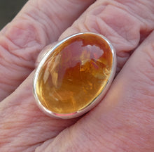Load image into Gallery viewer, Natural Citrine Ring | Oval Cabochon | | Unheated | Chunky Polished 925 Sterling Silver | US Size 9.75 | AUS Size T | Abundant Energy | Burns up Negativity | Healing Confidence | Genuine Gems from Crystal Heart Melbourne Australia  since 1986