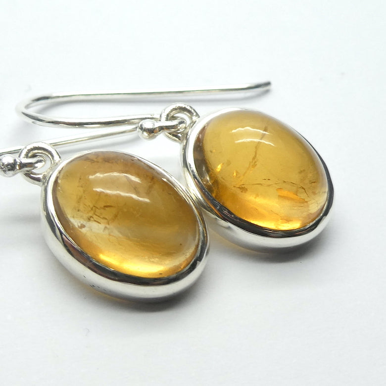 Citrine Earring Cabochon Oval | Natural Honey Colour | 925 Sterling Silver | Abundant Energy Repel Negativity | Aries Gemini Leo Libra | Crystal Heart Melbourne Australia  since 1986