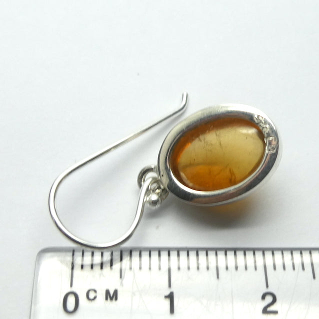 Citrine Earring Cabochon Oval | Natural Honey Colour | 925 Sterling Silver | Abundant Energy Repel Negativity | Aries Gemini Leo Libra | Crystal Heart Melbourne Australia  since 1986