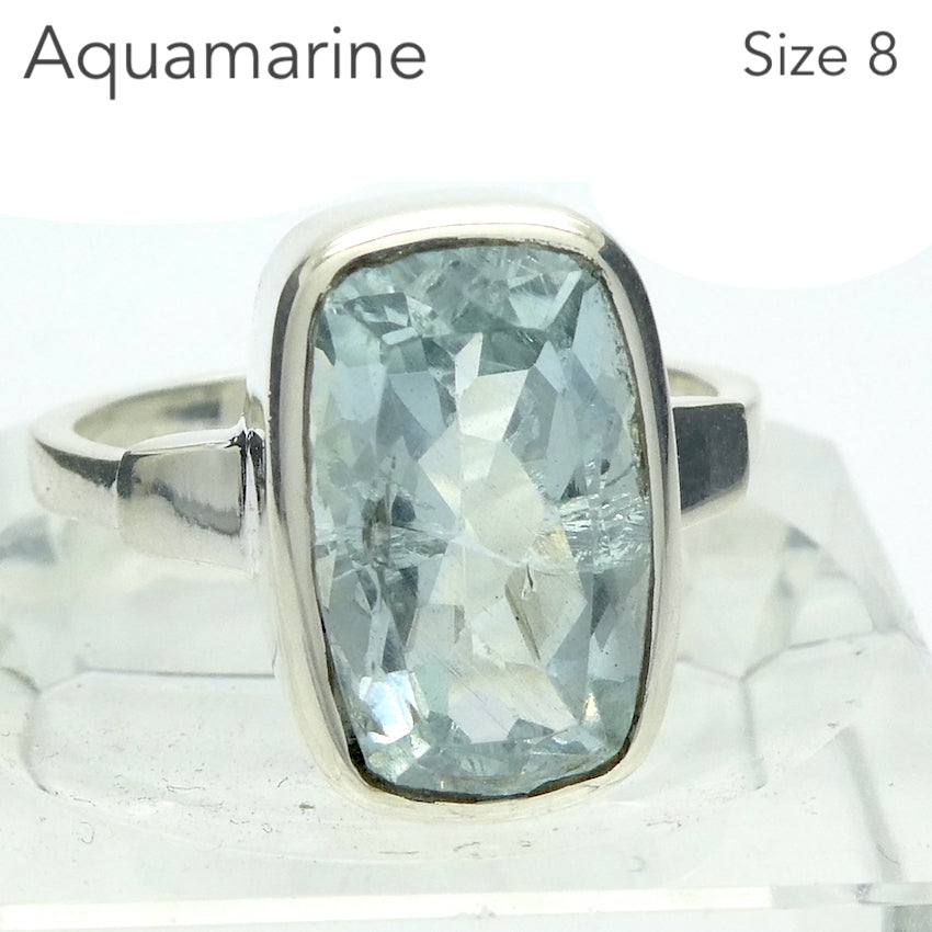 Sterling Silver Natural Raw Aquamarine Ring – Boho Magic Jewelry