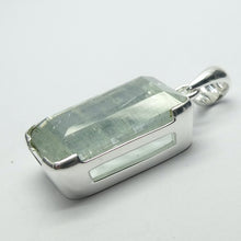 Load image into Gallery viewer, Aquamarine Gemstone Pendant | Faceted Oblong | 925 Sterling Silver | Nice Blue with reasonable transparency | Bezel Set | Open Back | Peaceful emotional guidance and integration | Flow through obstacles | Genuine Gemstones from Crystal Heart Melbourne Australia since 1986