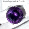 Amethyst Pendant | Large Faceted Round Gemstone | Deep cut with special sunburst pattern  | 925 Sterling Silver | Mesmerising Beauty | Quality Silver Work | Genuine Gems from Crystal Heart Melbourne Australia since 1986