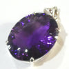 Amethyst Pendant | Large Faceted Oval Gemstone | AAA Grade | Deep cut | Special fancy cut on reverse | 925 Sterling Silver | Mesmerising Beauty | Quality Silver Work | Genuine Gems from Crystal Heart Melbourne Australia since 1986