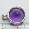Amethyst Pendant | Large Faceted Round Gemstone | Deep cut with special sunburst pattern  | 925 Sterling Silver | Mesmerising Beauty | Quality Silver Work | Genuine Gems from Crystal Heart Melbourne Australia since 1986