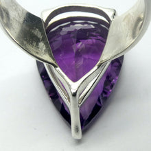 Load image into Gallery viewer, Amethyst Ring | Faceted Teardrop Gemstone | AAA Grade | Deep cut | Special fancy cut on reverse | 925 Sterling Silver | US Size 8 | AUS Size P1/2 | Mesmerising Beauty | Quality Silver Work | Genuine Gems from Crystal Heart Melbourne Australia since 1986