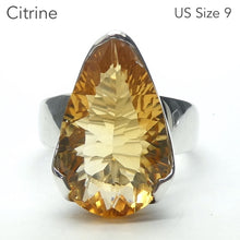 Load image into Gallery viewer, Citrine Ring | Faceted Teardrop | 925 Sterling Silver | Besel Set |  US Size 9 | AUS Size R1/2 | Natural Unheated stones, flawless, constant colour  | Abundant Energy Repel Negativity | Engender Confidence | Aries Gemini Leo Libra | Genuine Gems from Crystal Heart Melbourne Australia  since 1986