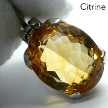 Load image into Gallery viewer, Citrine Pendant | Faceted Oval | Natural Gemstone | 925 Sterling Silver | Besel Set |  Abundant Energy | Repel Negativity | Positive Healing Energy | Aries Gemini Leo Libra | Genuine Gems from Crystal Heart Melbourne Australia  since 1986