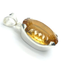 Load image into Gallery viewer, Citrine Pendant | Large Faceted Oval | Natural Gemstone | Special Cut | Mesmerising | 925 Sterling Silver | Abundant Energy | Repel Negativity | Positive Healing Energy | Aries Gemini Leo Libra | Genuine Gems from Crystal Heart Melbourne Australia  since 1986