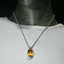 Load image into Gallery viewer, Citrine Pendant, Large Faceted Oval, 925 Silver K1
