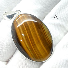 Load image into Gallery viewer, Tiger Eye Pendant | Good Chatoyancy |  Cabochon | 925 Sterling Silver | Bezel Set | Stimulate Mental &amp; Emotional focus | study | Sports | Mind Body Integration | Health | Genuine Gems from Crystal Heart since 1986