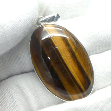 Load image into Gallery viewer, Tiger Eye Pendant | Good Chatoyancy |  Cabochon | 925 Sterling Silver | Bezel Set | Stimulate Mental &amp; Emotional focus | study | Sports | Mind Body Integration | Health | Genuine Gems from Crystal Heart since 1986