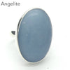 Angelite Ring | Oval Cabochon | 925 Sterling Silver | Light Blue Stone | Peaceful and Soothing | Wholesomeness and Contentment | Allowing Deep Healing and Intuitive or Angelic connection | Genuine gems from Crystal Heart Melbourne Australia since 1986