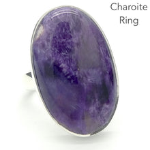 Load image into Gallery viewer, Charoite Ring Oval Cabochon | 925 Sterling silver | Adjustable US Size 7 to 8 | Awaken Spiritual Powers | Courage on the Path | Genuine Gemstones from Crystal Heart Melbourne Australia since 1986