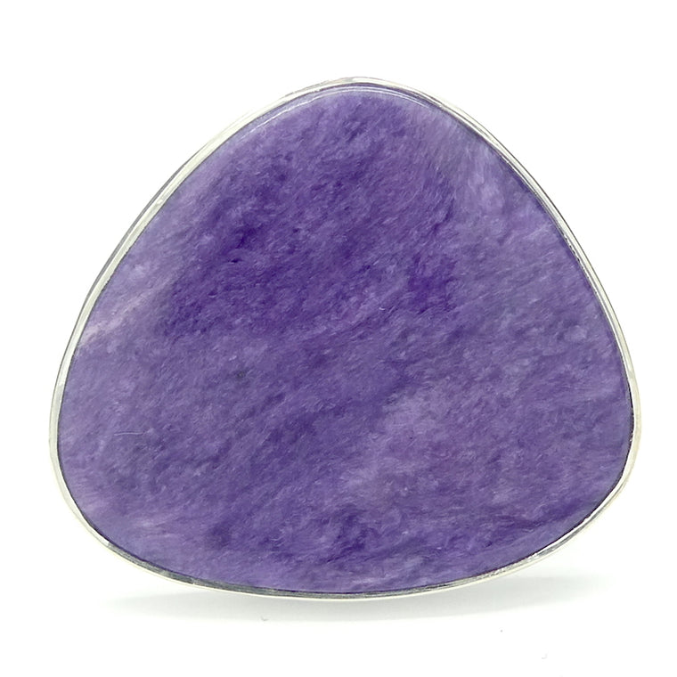 Charoite Ring, Freeform Cabochon, 925 Silver, US Size 8-9, s2