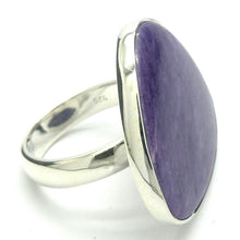 Load image into Gallery viewer, Charoite Ring Freeform Cabochon | 925 Sterling silver | Adjustable US Size 7 to 8 | Awaken Spiritual Powers | Courage on the Path | Genuine Gemstones from Crystal Heart Melbourne Australia since 1986